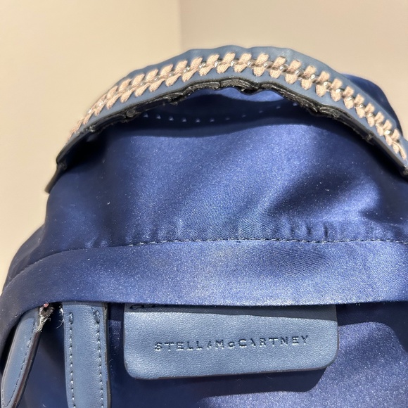 Stella McCartney Blue 'falabella Go' Satin Backpack - Picture 10 of 13